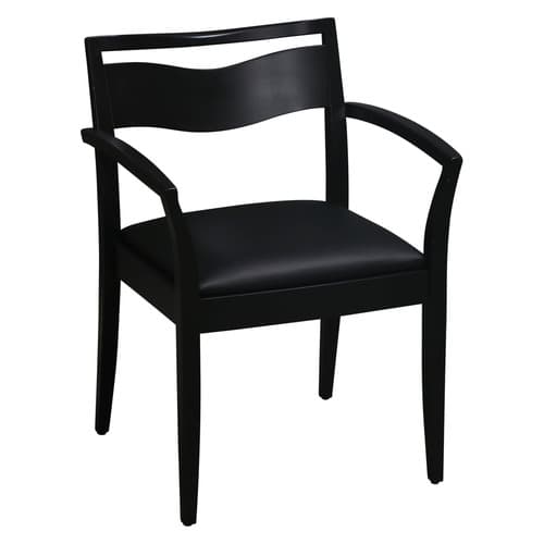 'Ricchio Jr.' Wood Side Chair with PU Leather Seat