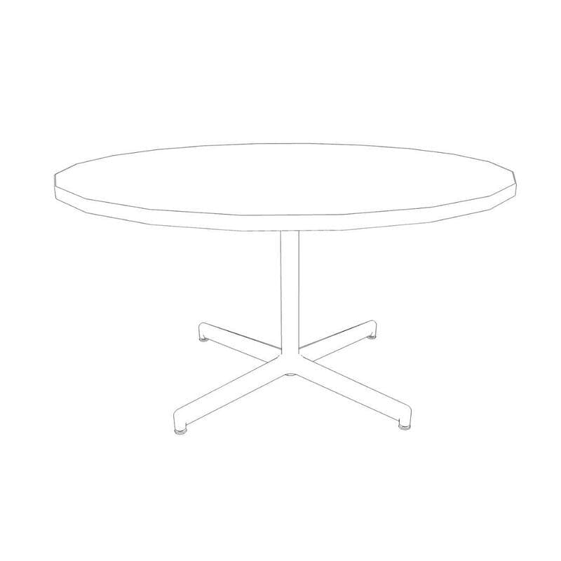 Round Table-X Base, Glides 48" dia x 29"H
