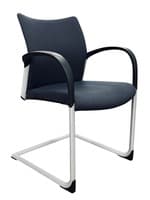 Allermuir Sled Base Guest Chair (Navy Blue/Silver)
