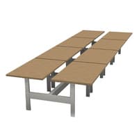 Dual Height-Adjustable Benching