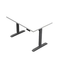 Mid-HAT Height Adjustable Table, 30X48, white top-silver base