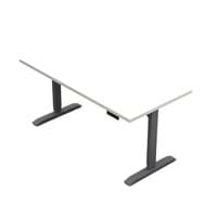 Mid-HAT Height Adjustable Table, 30X60, white top-silver base